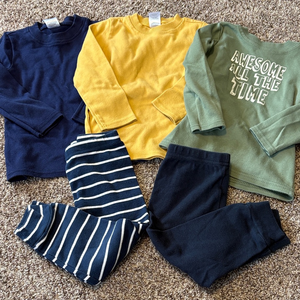 Trendy Kids Matching Set - Navy, Yellow, and Green